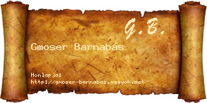 Gmoser Barnabás névjegykártya